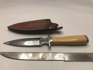 Rare Vtg Robert Parrish Usa 8.  5” Boot Knife Dagger Hendersonville Nc Sheath ‘91