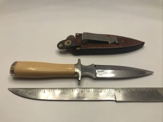 Rare VTG Robert Parrish USA 8.  5” Boot Knife Dagger Hendersonville NC Sheath ‘91 6