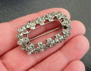 Antique Jewellery Georgian Black Dot Paste Silver Buckle Brooch Pin