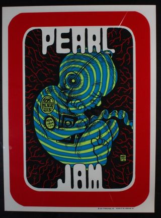 Pearl Jam 1996 Rome/milan,  Italy Ward Sutton Rare Concert Poster – Like