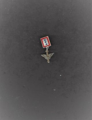 Rare Ww2 Sterling Us Army Air Corps Mother 3 Blue Star/ Wings Son In Service Pin