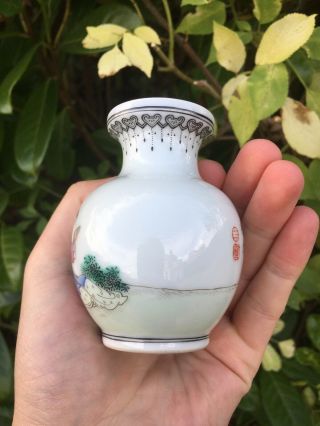 20th Century Antique Chinese Porcelain Vase Republic Period Seal Mark Signed 3