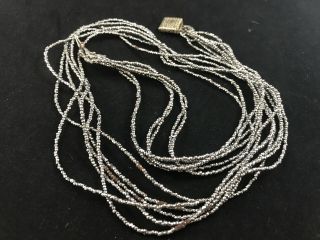 Antique Georgian Or Victorian Cut Steel Seed Bead Necklace,  Modern Restringing