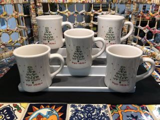 Set Of 5 Rare Waffle House Big Mug 2012 Christmas Holiday Coffee Cups 3