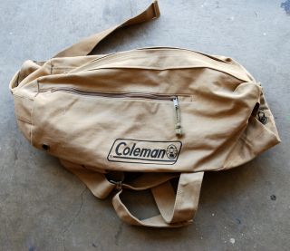 Rare Coleman Passport Duffel Bag Military Canvas Backpack Tent Us Army Camp Vtg