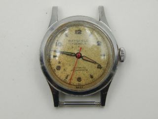 Vintage Pittsfield 17 Jewels Incabloc Mens Military Wrist Watch
