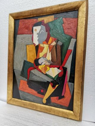 Antique Old Painting Oil on canvas Signed Albert gleizes Rare stamp back 3