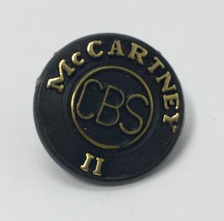 Paul Mccartney Cbs Records Lapel Pin 3/4 " Vintage Very Rare Htf Beatles