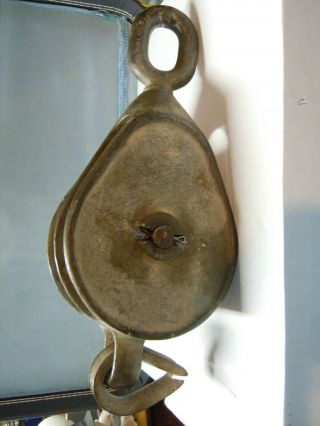 Antique Vintage Large Metal Double Pulley Block And Tackle 3 Ton 6 Ton