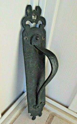 Large Wrought Iron Hand Forged Door Handle,  Pull