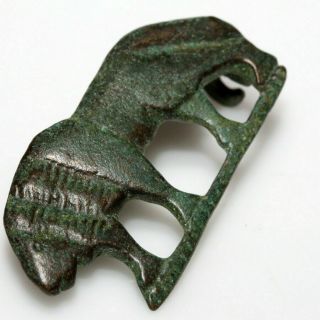 Museum Quality Ancient Roman Bronze Lion Fibula Broocg Circa 300 Ad
