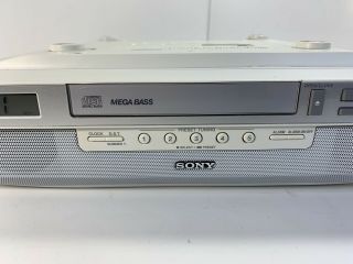 SONY Under Cabinet Counter Kitchen Clock Radio ICF - CD523 AM FM CD Player/ 3