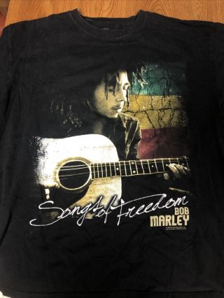 Bob Marley Songs Of Freedom Tshirt Rare Black Large