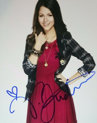 Victoria Justice Autographed 8x10 Photo Hand Signed Victorious Rare Authentic Tv