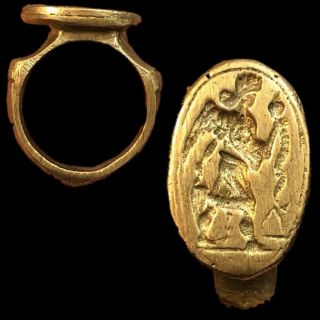 Bronze Near Eastern Ring With Figure (3)