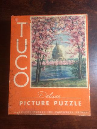 Rare Tuco Vintage Puzzle The Capitol In Spring Missing 1 Cherry Blossoms
