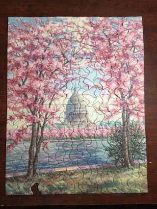 Rare TUCO Vintage puzzle THE CAPITOL IN SPRING Missing 1 Cherry blossoms 2