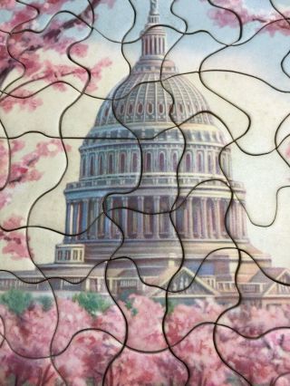 Rare TUCO Vintage puzzle THE CAPITOL IN SPRING Missing 1 Cherry blossoms 3