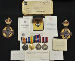 Ultra Rare Ww1 Cef Ww2 Canadian Army Chaplain Sash Memorial Cross Medal Grouping