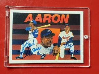 1991 Upper Deck Heroes Hank Aaron Auto /2500.  Rare & Awesome