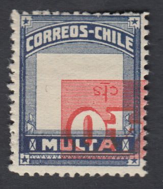 Chile Very Rare Seen 40c Inverted Center Error Variety,  Shifted Value