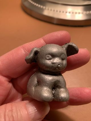 Antique/Vintage Hubley Hines Cast Iron Miniature Puppy Dog Figurine Paper Weight 2