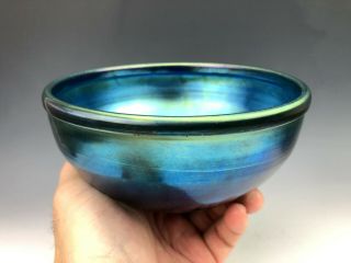 Louis Comfort Tiffany Studios Rare Mazarin Blue Favrile Glass Bowl 2385M 1918 3