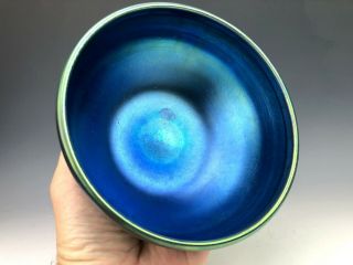 Louis Comfort Tiffany Studios Rare Mazarin Blue Favrile Glass Bowl 2385M 1918 4