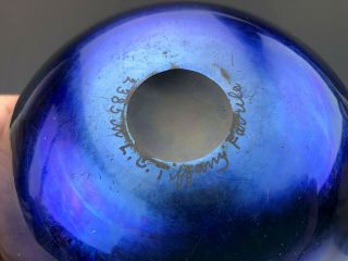 Louis Comfort Tiffany Studios Rare Mazarin Blue Favrile Glass Bowl 2385M 1918 6