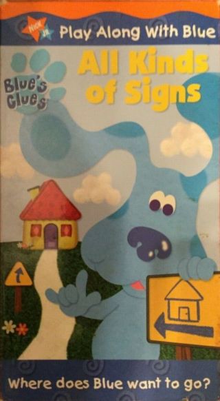 Rare Blues Clues All Kinds Of Signs Vhs Tape With Marlee Matlin Play And Learn