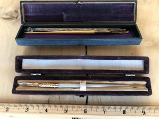 Vintage Antique Fountain Pens (three) With Cases (two)