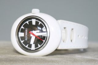 Roymart Swiss - Made 17 Jewel Mechanic Windup Watch,  Runs,  Keeps Time,  White Resin