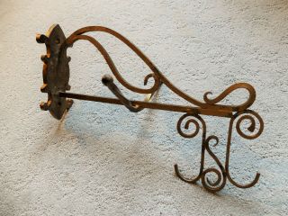Vintage Wrought Iron Coat Rack Hand Forged Aesthetic Nouveau Victorian