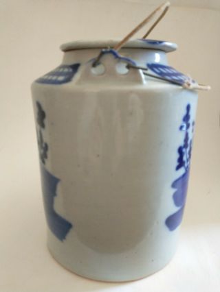 Large Antique Chinese Blue And White Porcelain Teapot 19th Century 2