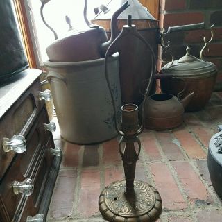 Antique Signed Miller Lamp Base Copper/brass Finish Socket Dated 1907