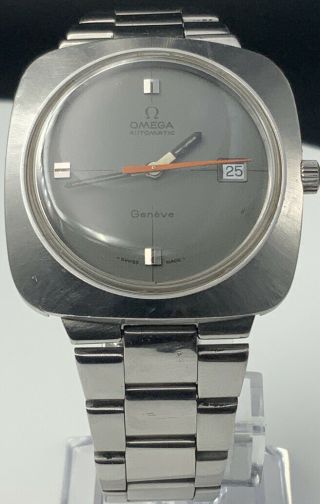 Rare Omega Automatic Geneve Cal 565 Tool 107 Watch Rare Grey Dial Gwo
