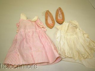 Vintage Chatty Cathy Doll Outfit Pink Peppermint Stick Fashion W/ Shoes