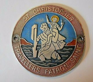Vintage St.  Christopher Radiator Grille Car / Truck Badge With Fittings 70 Mm