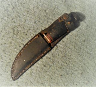 Antique Marbles Gladstone Mich Usa Skinning Knife W Leather Sheath And Handle