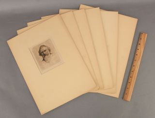 6 Antique Classical Musician Composers Wilhelm Pech Drypoint Etchings 2