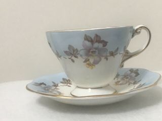 Vintage Foley Fine Bone China Tea Cup & Saucer Blue Flowers 3796