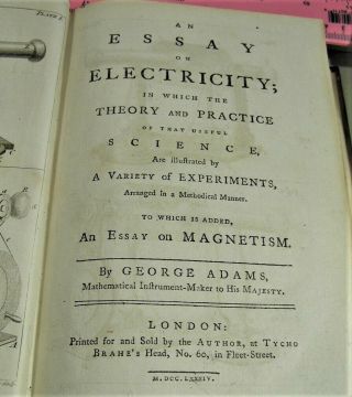 [BENJAMIN FRANKLIN]AN ESSAY ON ELECTRICITY/1773/RARE 1st Ed/6 foldouts/FINE LTHR 4