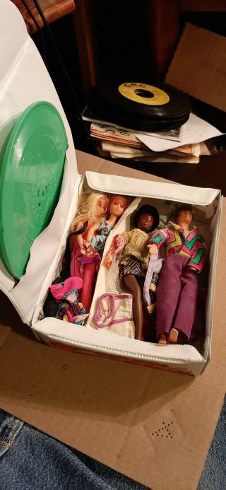 Vintage 1970 Mattel Rock Flowers Dolls,  Case,  Outfits,  Accessories