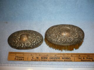 Vintage Victorian Detailed Sterling Silver Dresser Vanity Brush With Extra Top