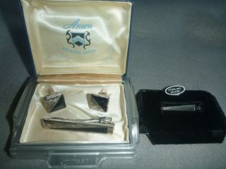 Vtg Anson Sterling Silver Cuff Links & Tie Clip,  Other Sterling Tie Clip