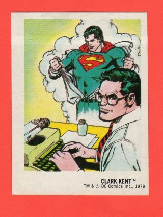 1978 3 Clark Kent Dc Hero Stickers Food Issue No Logo Rare Nrmnt,
