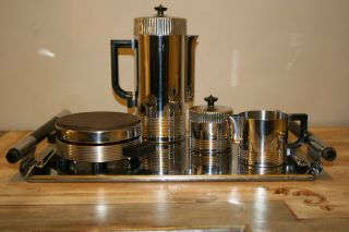 Chase French Coffee Set With Tray And Extremely Rare Electric Hot Plate