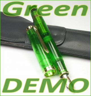 Pelikan M800 Green Demonstrator W.  Germany Vintage,  Pencase Rare Fountain Pen