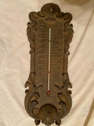 Large Cast Iron Outdoor Thermometer -