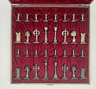 Vintage " Charles Martel " Richard Synek Chess Set.  Handmade,  Signed - 1965 - Rare